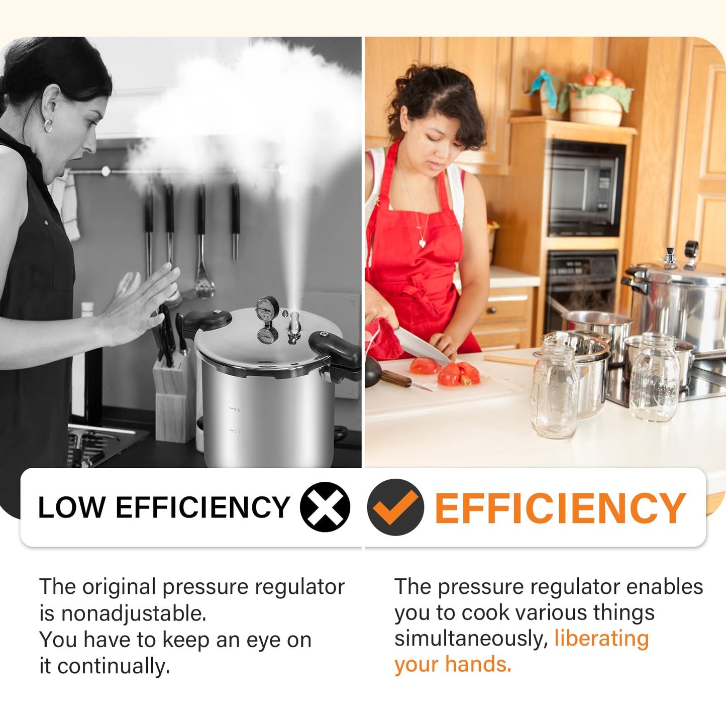 50332 3-Piece Pressure Regulator & 01058 Pressure Cooker Vent Pipe Replacement for Presto Pressure Canners 0177001 0174001 6803571, 5-10-15lb Canning Weight