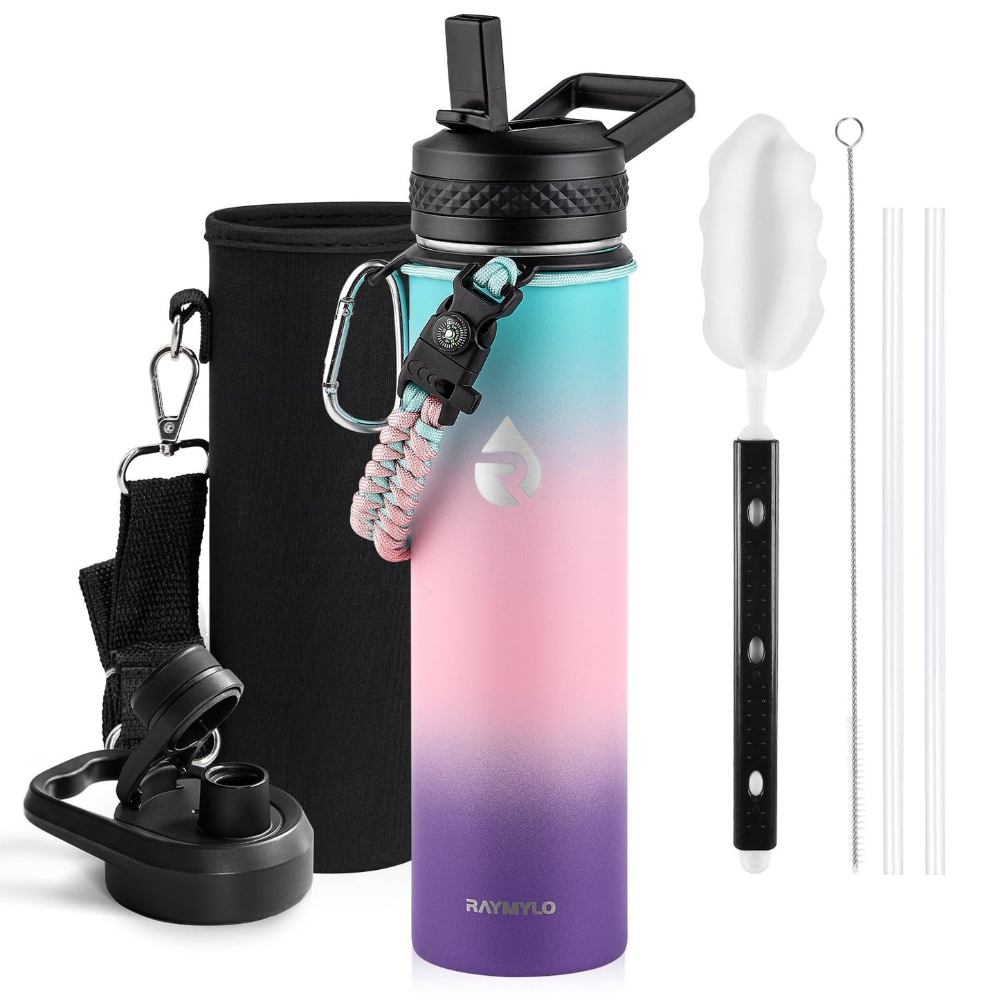RAYMYLO Insulated Water Bottle 24 oz, Triple Wall Vacuum Stainless Steel