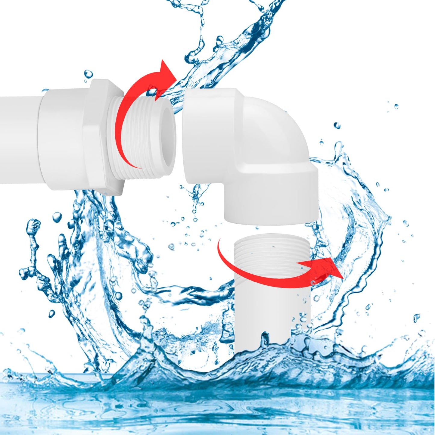 Lswteiz 10Pack 1/2" Double 90 Degree PVC Elbow Pipe Fitting Connector SCH40 1/2Inch Female to Female Threaded 90 Degree Elbow PVC Corner Adapter Pipe Fitting for Sprinkler, Irrigation