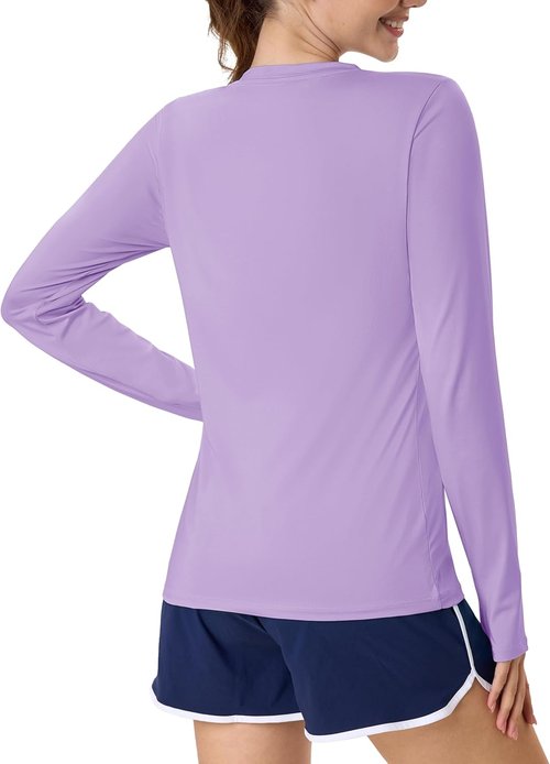 MAGCOMSEN Women's Long Sleeve Rash Guard | UPF 80+ Quick Dry Sun Shirt for Swim & Workout