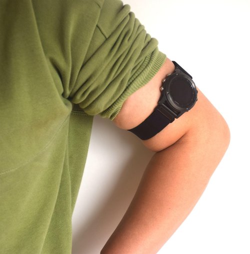 22mm Elastic Arm/Ankle Band with Ladder Lock for Garmin Fenix 8 Fenix E Epix Pro 47mm/Fenix 7/6 Pro/5 Plus, Stretchy Band for Men and Women, Black, Medium