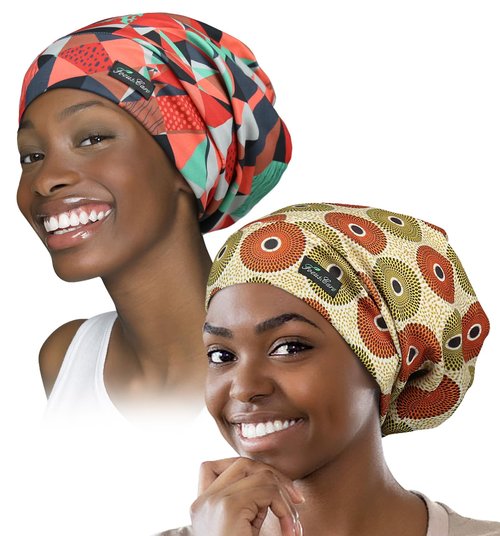 Breathable Sleep Cap - Satin Lined Hair Cover - Soft Night Wrap
