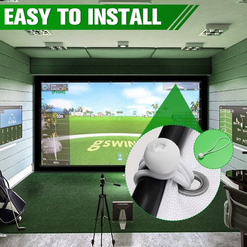 aikeec Golf Simulator Impact Screen: Ultra Clear Golf Impact Screen for Indoor Golf Training, 10 ft x 8.5 ft Impact Screen for Home Projector Practice with 38 pcs Grommet Holes