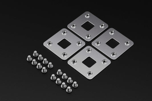 GuineaLoft™ F4 Bracket Set - 4-Hole Flat Bracket Set w/ 4 Brackets and 16 Screws - Guinea Loft Exclusive