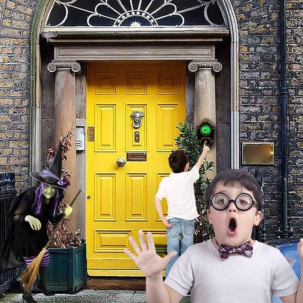 Gutecomuik Halloween Decorations, Halloween Doorbell, Animated Eyeball with Spooky-Sounds, Creepy Animated Eyeball, Trick Or Treat Event for Haunted House Halloween Party