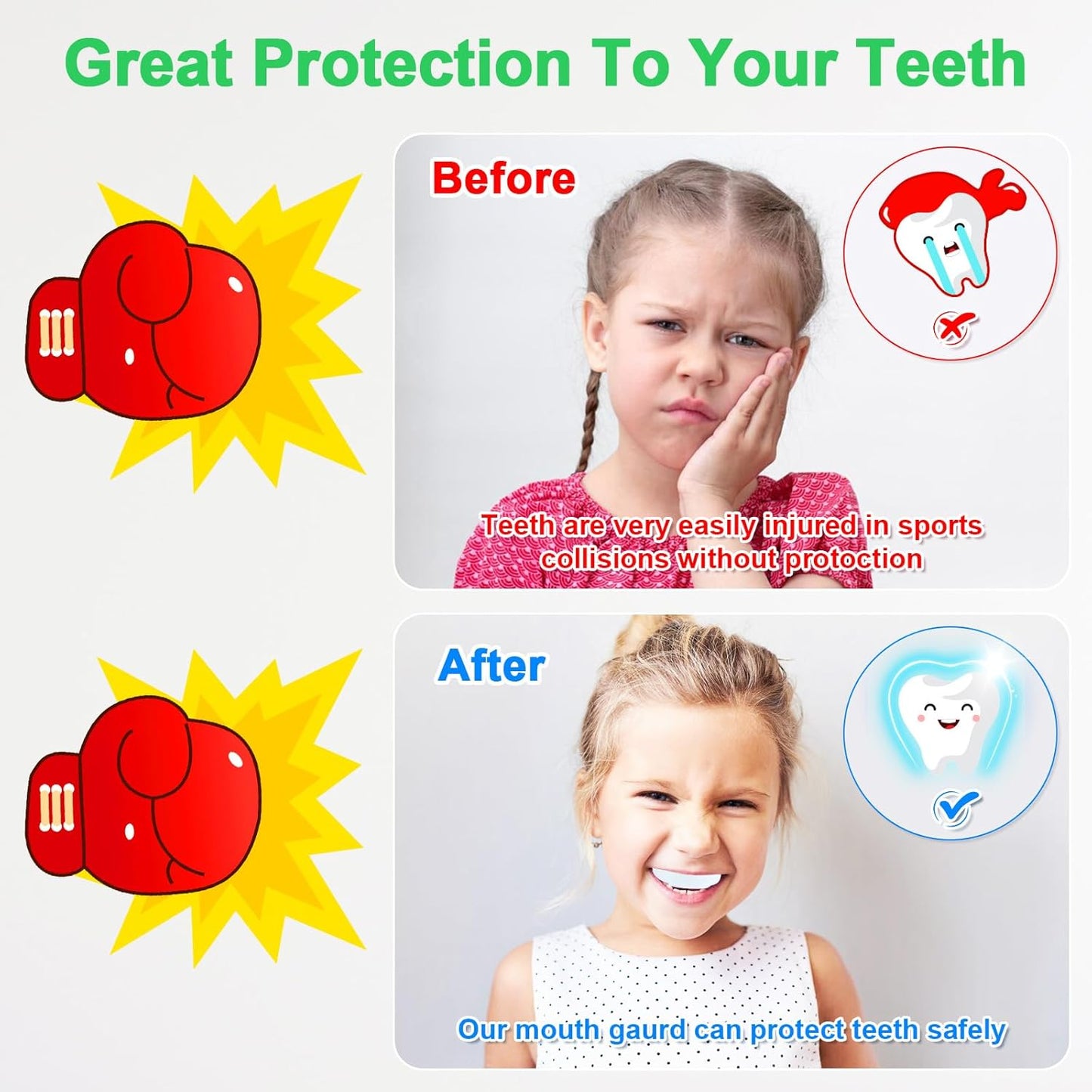 MENOLY Kids Mouth Guard - BPA-Free Toddler Protection with Portable Case | 5 Packs for Sports