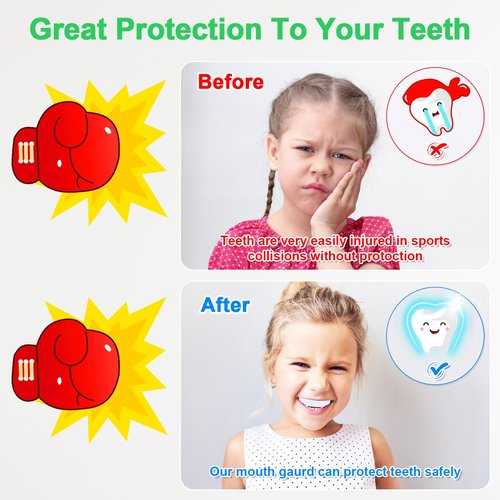 MENOLY 5 Packs Kids Mouth Guard - BPA Free Toddler Mouth Guard for Boys Girls with Portable Case, Mouth Guard Football for Boxing, Basketball, Lacrosse, MMA, Hockey, Wrestling, Soccer