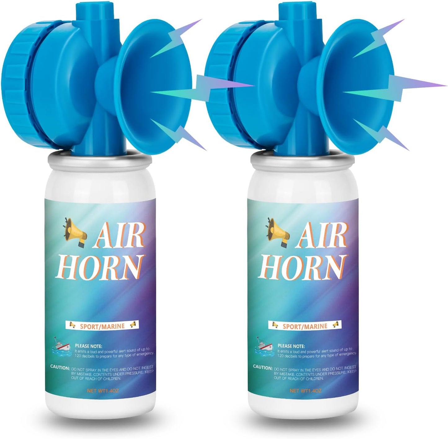 Skiennix 1.4oz Air Horn Can - Loud Marine Safety Horns for Sporting Events & Camping | 2-Pack