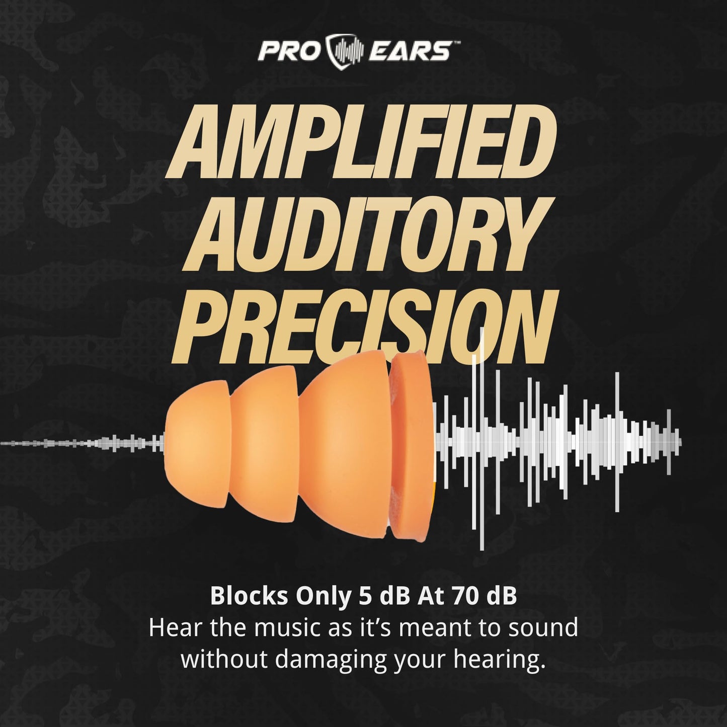 Pro Ears Audiomorphic Earplugs, Shooting Ear Protection, Noise Canceling Earbuds, Hearing Protection, Concert Ear Plugs, Carrying Case Included, Orange (Large)