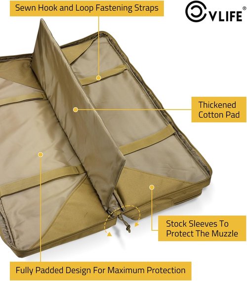 CVLIFE Soft Rifle Case - Double Long Gun Bag with Lockable Zipper & Backpack Strap | 36", 42", 46" Sizes