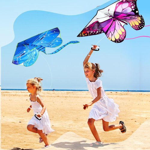Leitee Large Butterfly Kite - Easy to Fly Kids & Adults Toy | 6 Pack for Outdoor Fun & Games