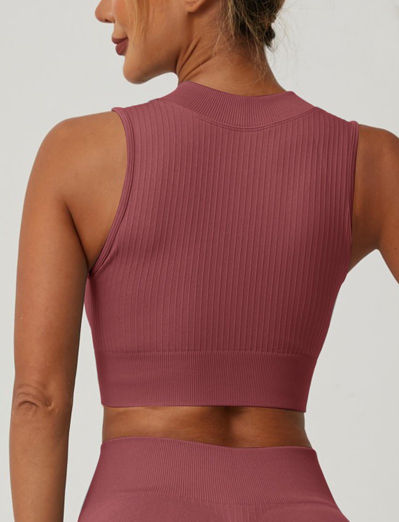 Women's Running Jacket Sleeveless Full Zip Up Sports Vest Slim Fit Tank Tops Ladies Workout Yoga Tops Lightweight Gym Jackets Fitness Activewear Red L