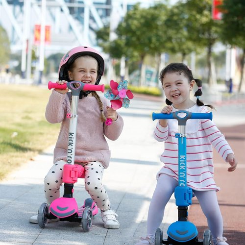 Kicknroll 3-Wheel Scooter for Kids 3-12 | Light-Up Wheels, Adjustable Height, Extra Wide Deck (110 lbs Max)