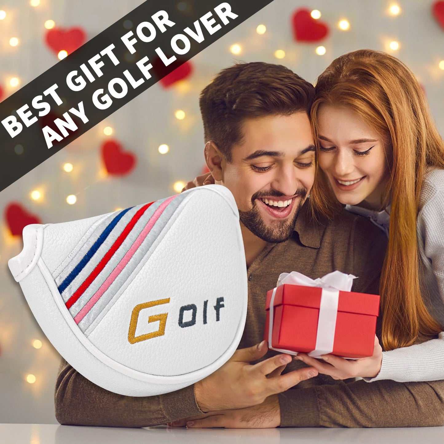 Golf Half Mallet Putter Cover Headcover Magnetic Golf Head Covers Headcovers Club Protective Equipment for Scotty Cameron Odyssey Two Ball Taylormade Durable.