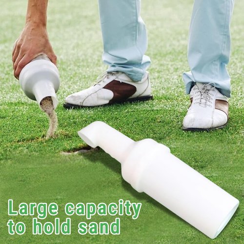 CHEOTIME Universal Golf Cart Sand Bottle, Easy Screw Top Fill, Portable Sand and Seed Divot Filler Bottle for Golf Push Carts, Engineering Plastic Golf Course Sand Dispenser, 1 Quart Capacity