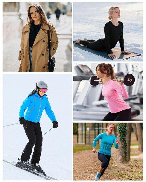 Runhit Thermal Long Sleeve Compression Shirts for Women Fleece Lined Base Layer Athletic Lightweight Tops for Running Royal Blue