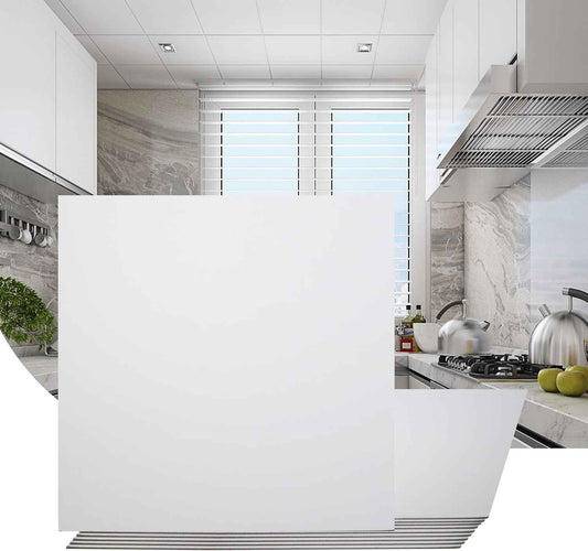 12-Pack Waterproof White Drop Ceiling Tiles 2ft x 2ft - Fire-Rated PVC Panels