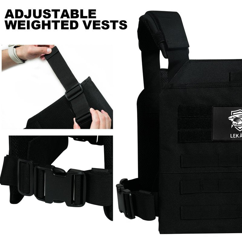 Adjustable Weighted Vest for Men Women – Tactical Vest for Rucking, HIIT & CrossFit, Fits 10x12 Plates, 600D Breathable Weight Vest & Exercise Vest for Strength Training, Weights Not Included