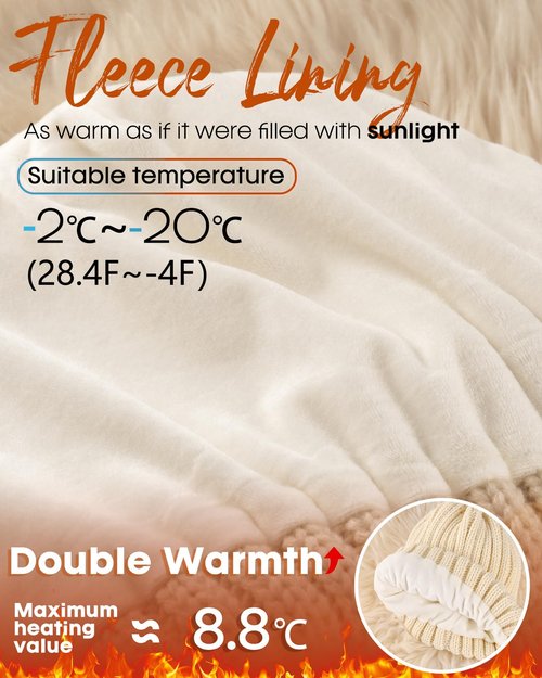 FURTALK Winter Warm Beanie Knit Hat Touchscreen Gloves Scarf Set Soft Fleece Lined Double Layer Skull Cap Gifts for Women