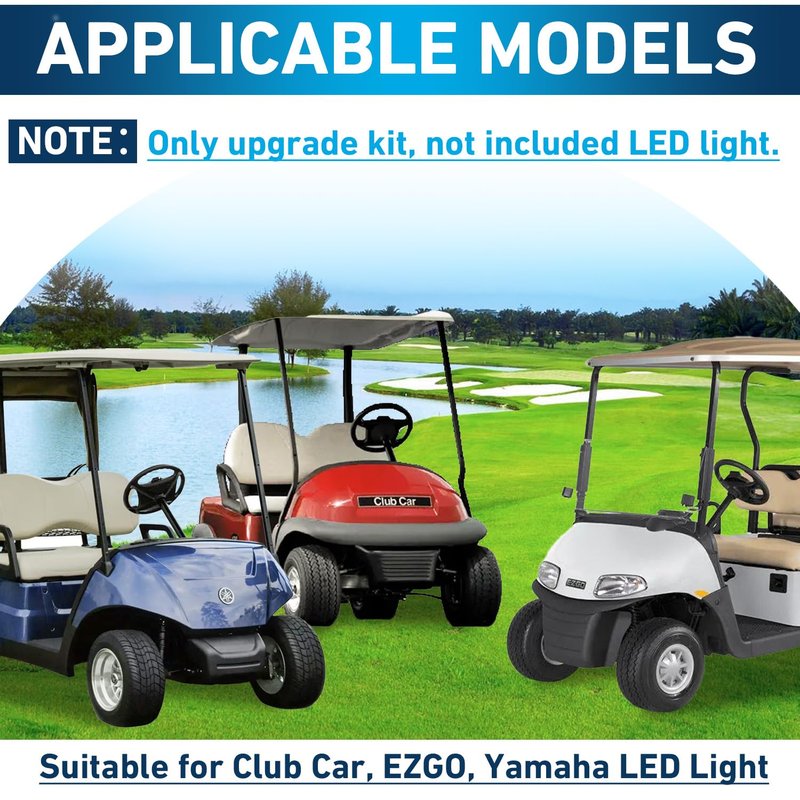 CartClan 12V Universal Golf Cart Turn Signal Kit, Golf Cart Upgrade Turn Signal Switch Kit with 9-Pin Harness, Horn, Brake pad, Instruction, Suitable for Club Car, EZGO, Yamaha Golf Carts