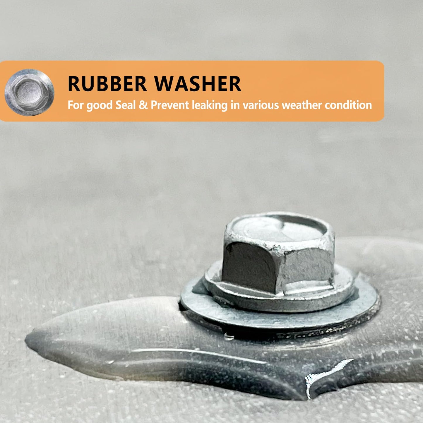 Allkeen #10 x 1-1/2" Hex Head Sheet Metal Roof Screws, Rustpert Coating Metal to Wood siding Screws, 60 Pieces