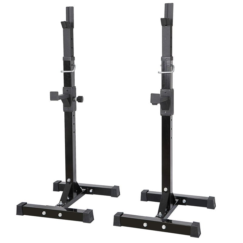 ANT MARCH Pair of Adjustable Height 45"-70" Professional Portable Dumbbell Racks Sturdy Steel Squat Rack Barbell Free Bench Press Stands Home Gym Load 660Lbs Dipping Station …