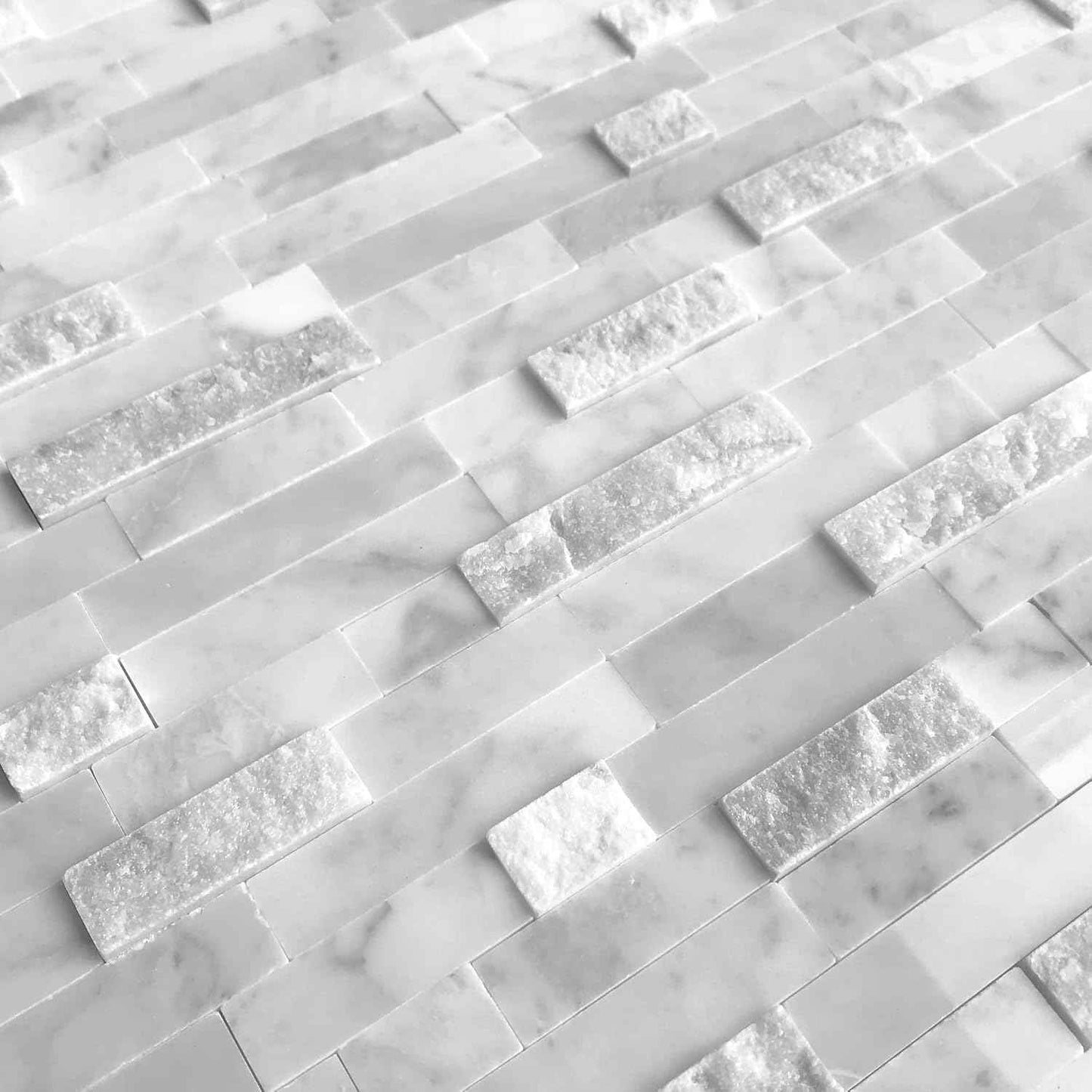 Peel and Stick 3D Stone Mosaic Tiles - 12x11" Self-Adhesive Backsplash for Kitchen & Bathroom - 5 Sheets, Mixed Tan