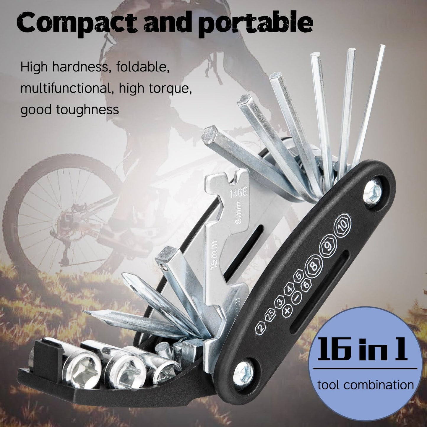 Complete Bike Repair Kit with Waterproof Bag & Stable Foot-Peg Tire Pump | Essential Bicycle Tool, Patch Kit & Multi Tool for Road, Mountain Bike Emergency Roadside Maintenance