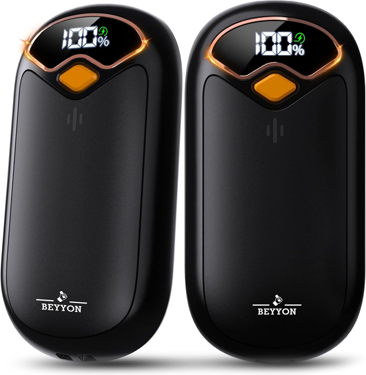 Skiennix Rechargeable Hand Warmers - LED Display, 4 Heat Levels, Portable USB 2-Pack for Golf & Camping