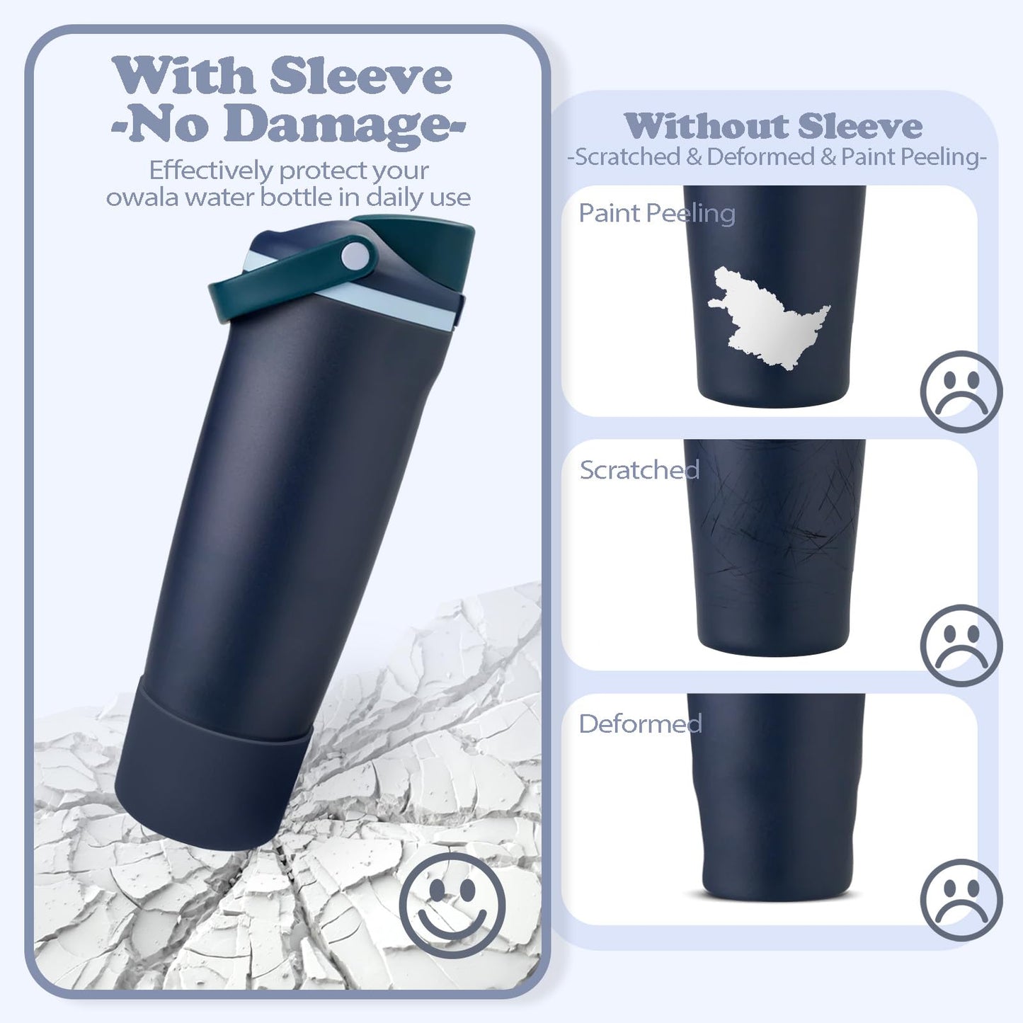 Kaitiaki Silicone Boot for Owala 30oz & 40oz FreeSip Sway Bottles & Tumblers - Non-Slip, Scratch-Resistant, Stability Enhancer, Available in 12 Colors (Sea Captain)