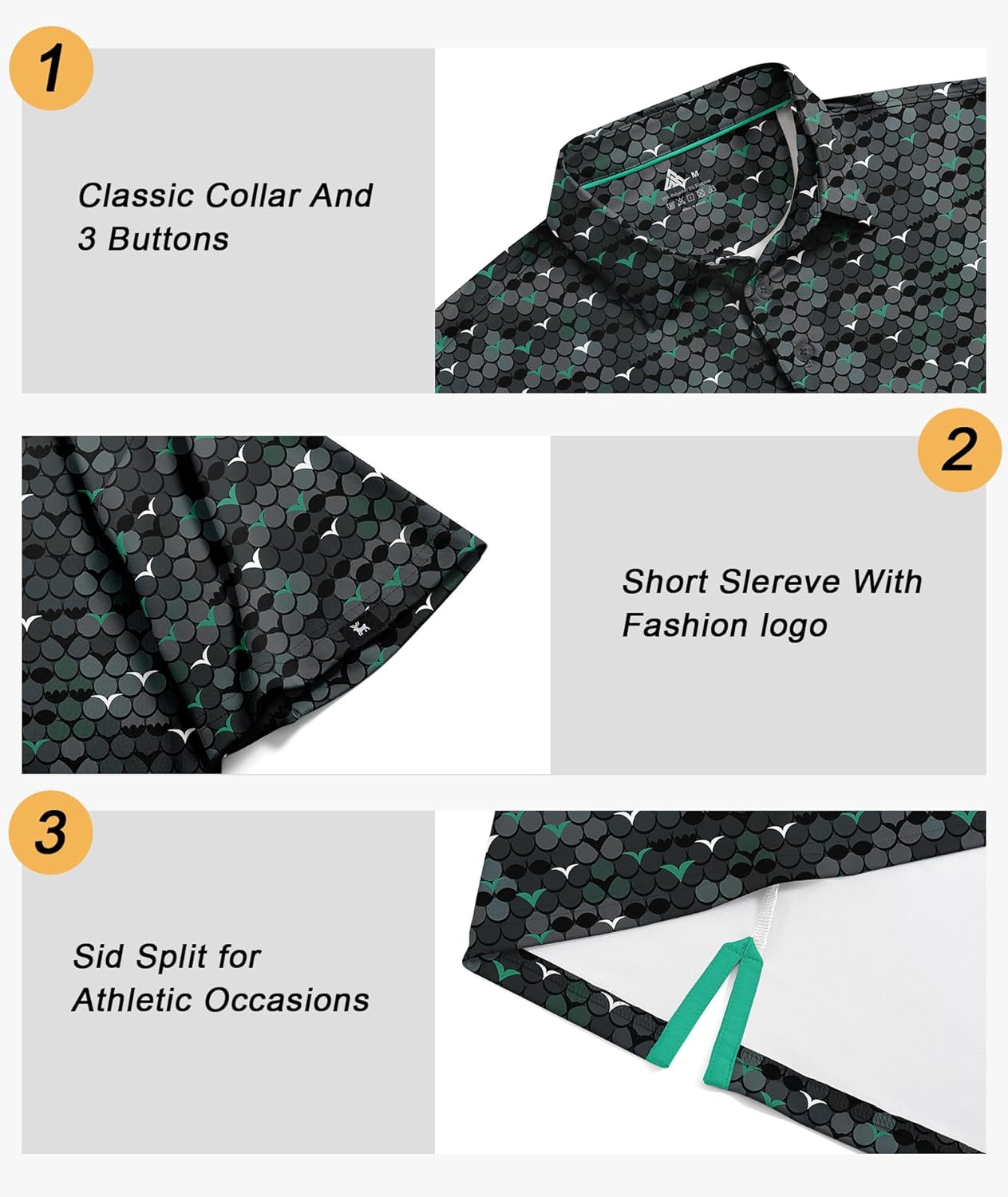 SWISSWELL Men's Performance Golf Shirt - Moisture-Wicking Short Sleeve Design for Comfort