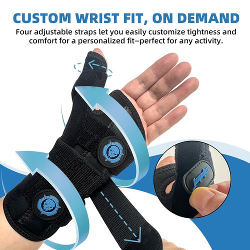JUPITER Carpal Tunnel Wrist Brace - Thumb Support Spica Splint for Pain Relief | Large/XL, Blue