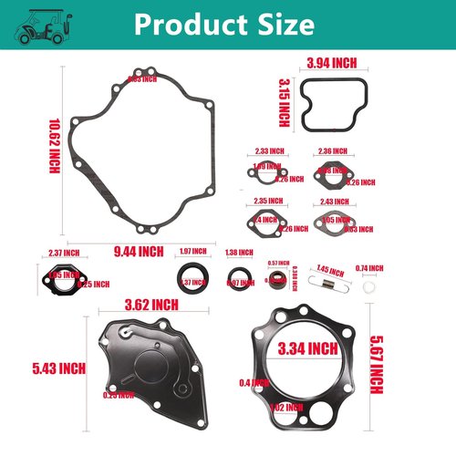 DRIVE UP Golf Cart 350cc Engine Gasket Kit and Seal for Club Car DS Precedent Gas Models, 1992-2015 FE350 Kawasaki Engine