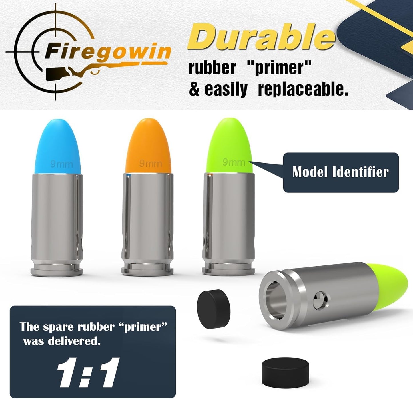 Pro Dummy Rounds Snap Caps - Reusable Training Rounds for Safe Dry Fire Practice | 9mm, 12GA, .50, .45, .380ACP