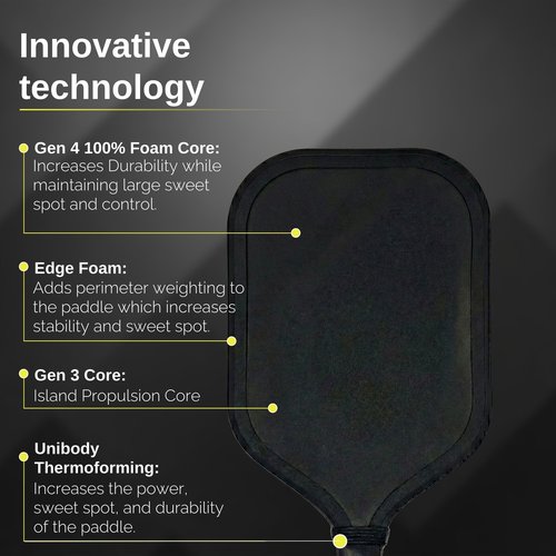 Roore Gen 4 4.5 100% Foam Core Pickleball Paddles T700 Carbon Fiber Pickleball Paddle 16mm Thermoformed Pickleball Racket and Edge Foam Injected Pickleball Rackets Pickle Ball Paddle Elongated