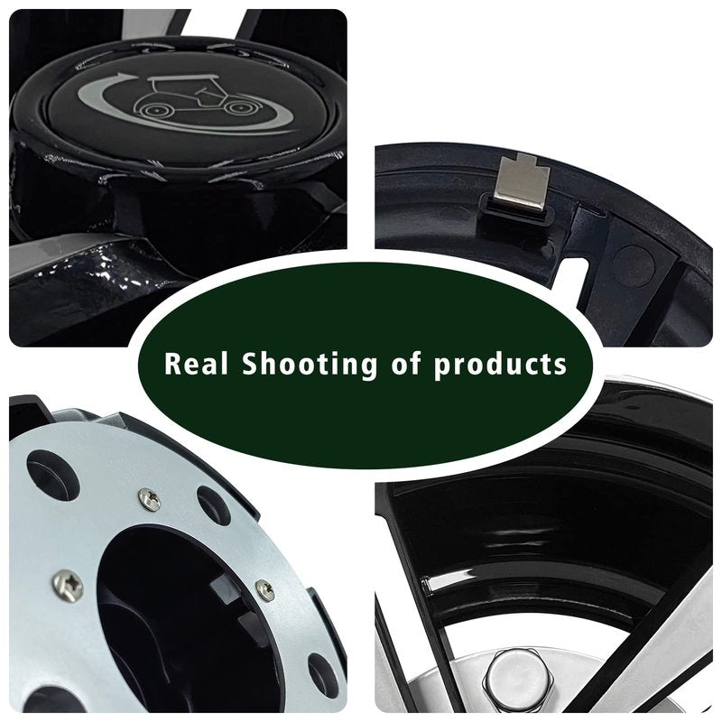 YUWEIDG0769 Golf Cart Wheel Covers Hub Caps for EZGO, Club Car, Yamaha Most Golf Carts- 8 Inch Set of 4, Golf Cart Hub Cap