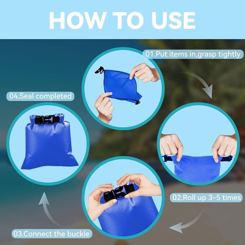 Dry Bags Waterproof by Skiennix - Lightweight 6PCS Set for Kayaking, Hiking & Camping