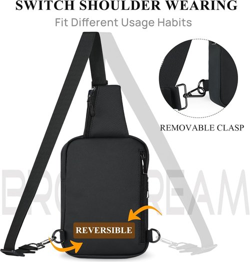 BROADREAM Mini Sling Bag - Waterproof RFID Crossbody Backpack for Hiking & Travel | Unisex Design