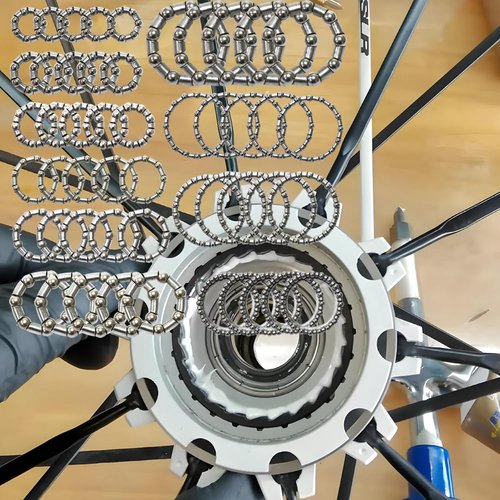 Albedel 5 Sets of 10 Kinds Bike Ball Bearing Headset Retainer Crank Caged Wheel 4mm to 8mm / 1/6” to 1/3“ Repair Accessories