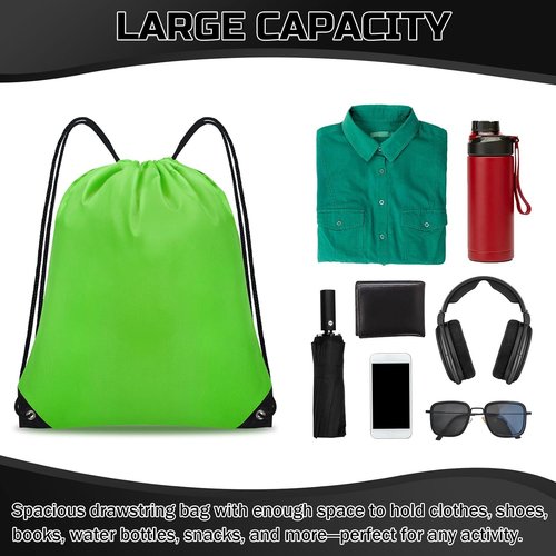 Grneric Drawstring Backpack - 20 Pack Colorful Cinch Sacks for Gym, Sports, Beach & Travel