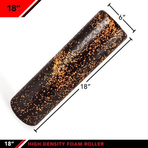 JFIT High Density Foam Roller - Speckled Orange, 18-Inch for Muscle Recovery and Flexibility