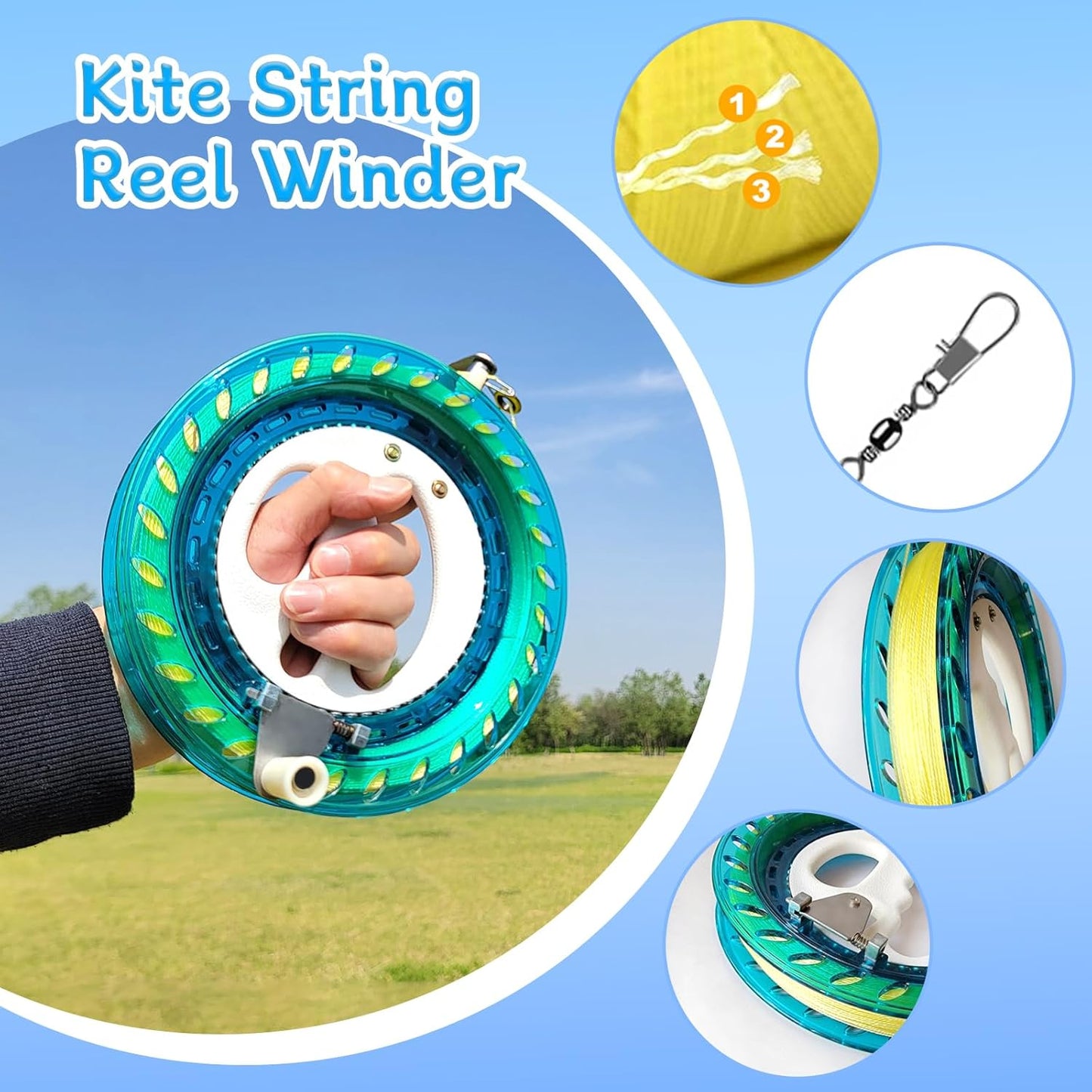 Skiennix Large Beach Kite - Easy to Fly Single Line Kite with 650ft String for Kids & Adults