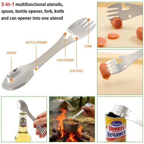 ShenDu Military Canteen, WWII US GI Style 1 Quart Water Canteen Kit with Aluminum Canteen Cup, Stainless Steel Spork & Cover for Camping, Hiking, Backpacking