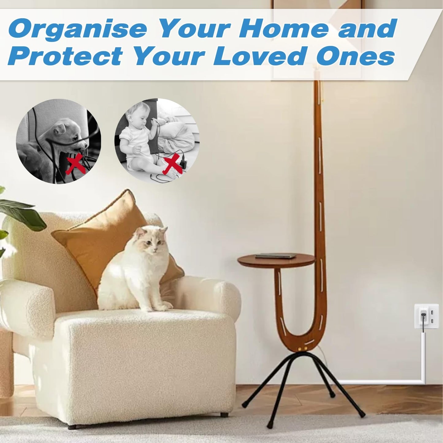 39" Silicone Cord Hider for 1 Cord,Flexible Side-Opening Self-Adhesive Cord Covers for Wires on Wall Mount TV,Easier Setup for Home Office Cable Management Wire Hider,0.54" W x 0.39" H,White