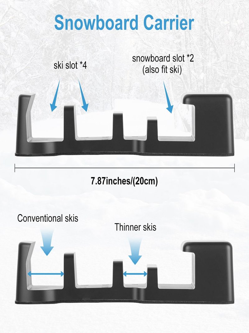 CrsaSwivo Magnetic Ski & Snowboard Car Holder - Safeguards Equipment, Keeps Skis & Boards Upright, Protects Vehicle Paintwork from Scratches - Gifts for Ski Enthusiasts