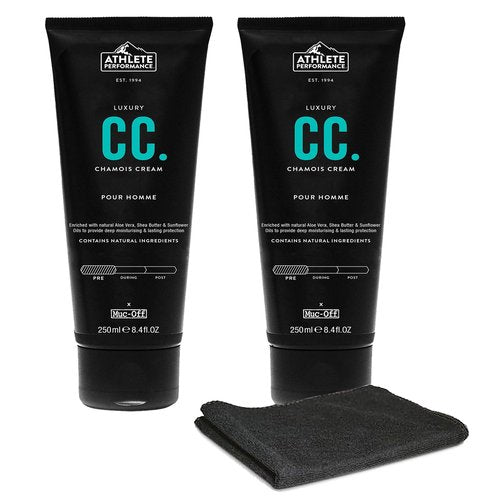 Muc-Off Luxury Chamois Cream Cycling | Anti-Chafing, Moisturizing Formula | Long-Lasting Comfort & Protection | Ideal for Cyclists, Triathletes, and Runners (250 ml (Pack of 2))
