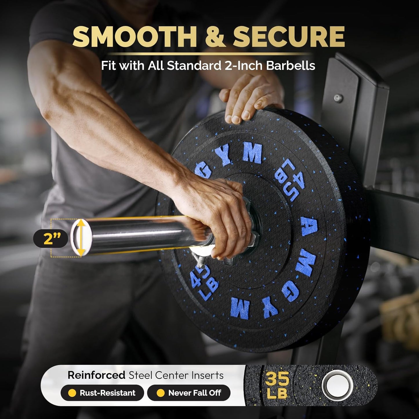 Skiennix 2-Inch Bumper Plates - Olympic Weight Plates Set for Home Gym | 10-650lbs, Multiple Colors