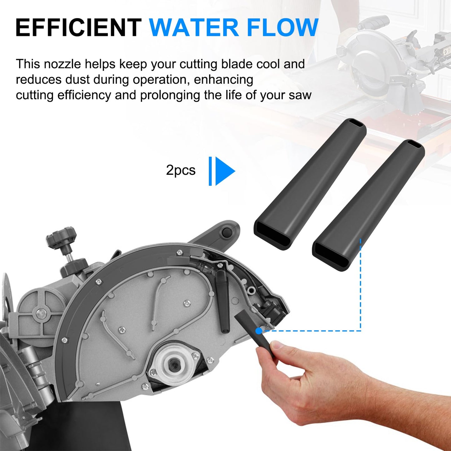 8" Tile Saw Water Nozzle TPR 089038001073 for Ridgid Replacement fits R4040, R4030, R4030S, R4040S, R4092 (2 Pack)