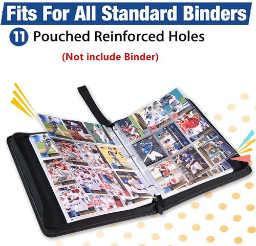 1800 Pockets Card Sleeves by [Brand Name] - Double-Sided Clear Trading Card Pages for 3 Ring Binders