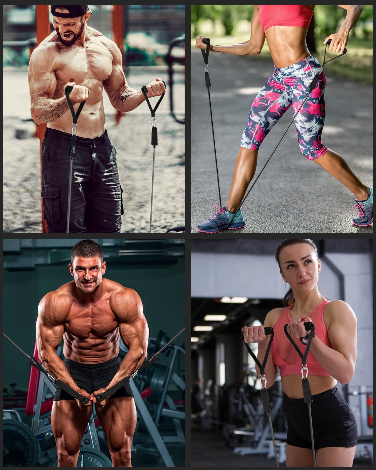 Zacro Resistance Bands for Working Out, 270 lbs Heavy Resistance Bands with Handles, Exercise Bands with Door Anchor, Ankle Straps, for Heavy Resistance Training, Shape Body, Yoga, Home Workout